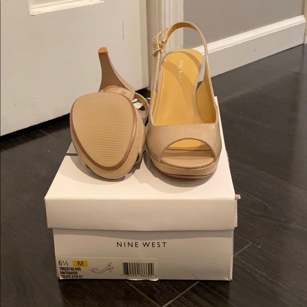 Women’s 9 West Nude slingbacks